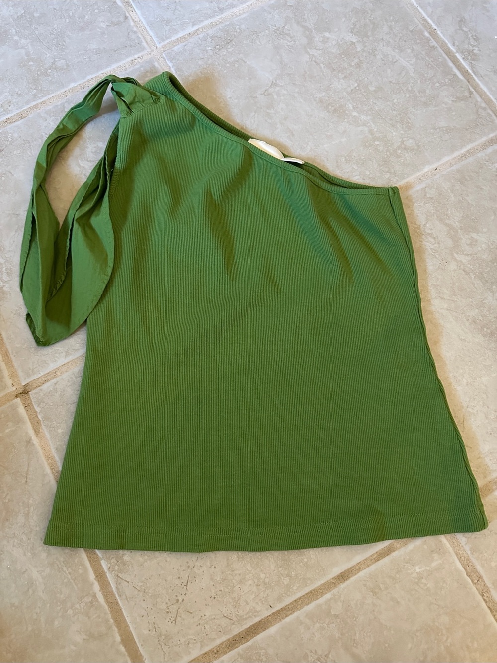 Maeve Anthropology Green One-Shoulder Ribbed Women's Top